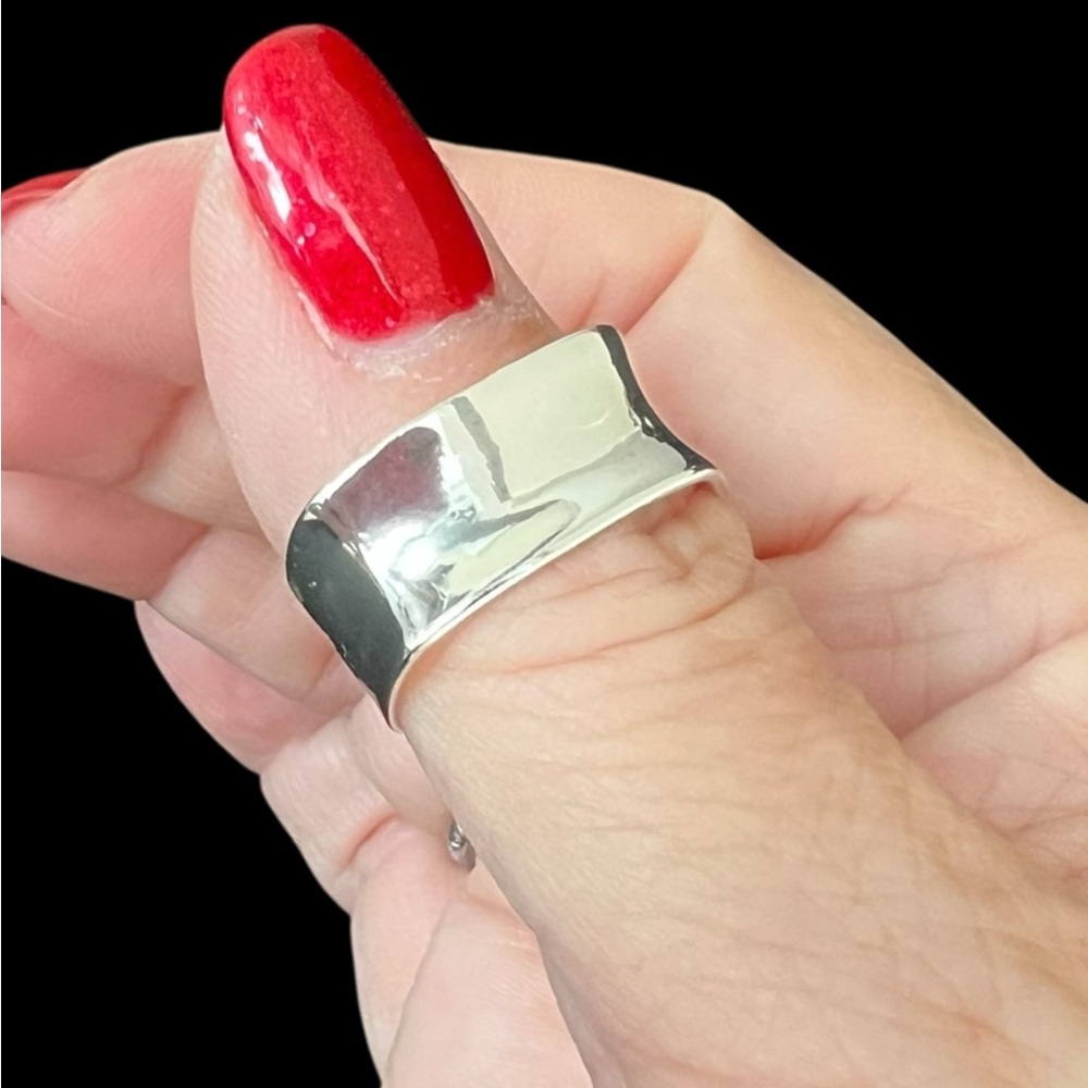 Solid Sterling Silver Thumb Ring, Adjustable Size… - image 3